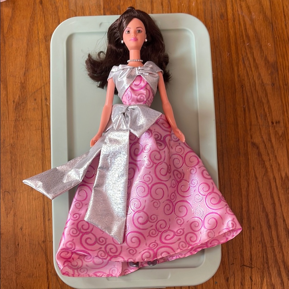 Barbie Doll in Pink and Silver Dress